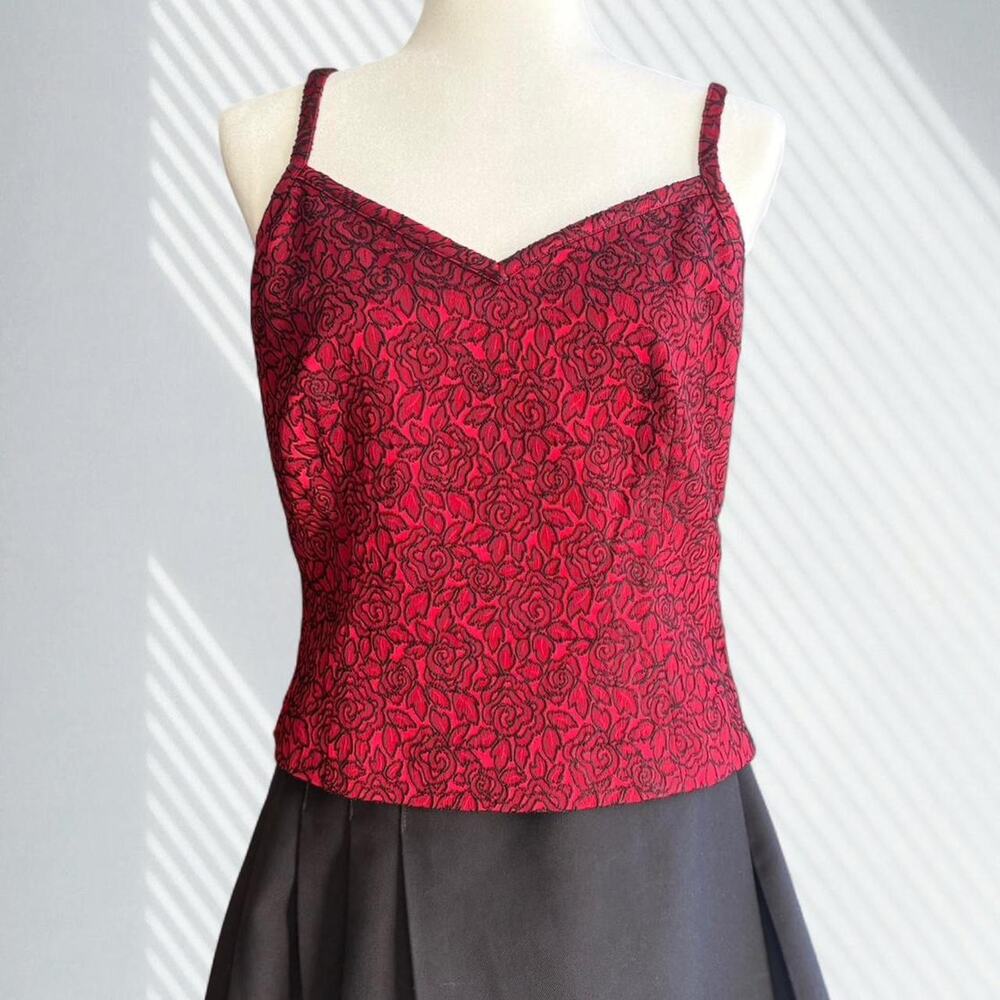Nwt Doncaster red jacquard corset top